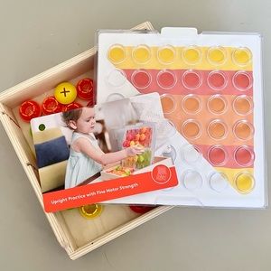 Lovevery Mosaic Button Board with play guide card, all design cards & buttons